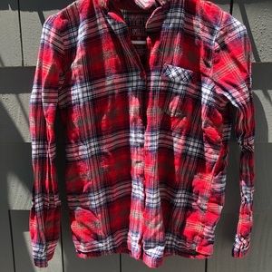 Plaid long sleeve top and bottoms